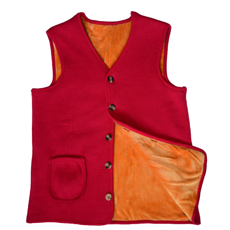 【001】中老年保暖男士保暖背心女加绒背心细绒保暖上衣