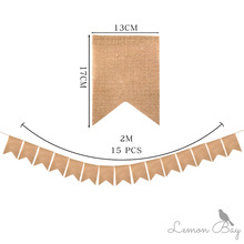空白15片麻布片串旗 万圣圣诞节装饰DIY麻布拉旗 亚马逊货源批发