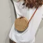 斜挎圆形编织新款草编包