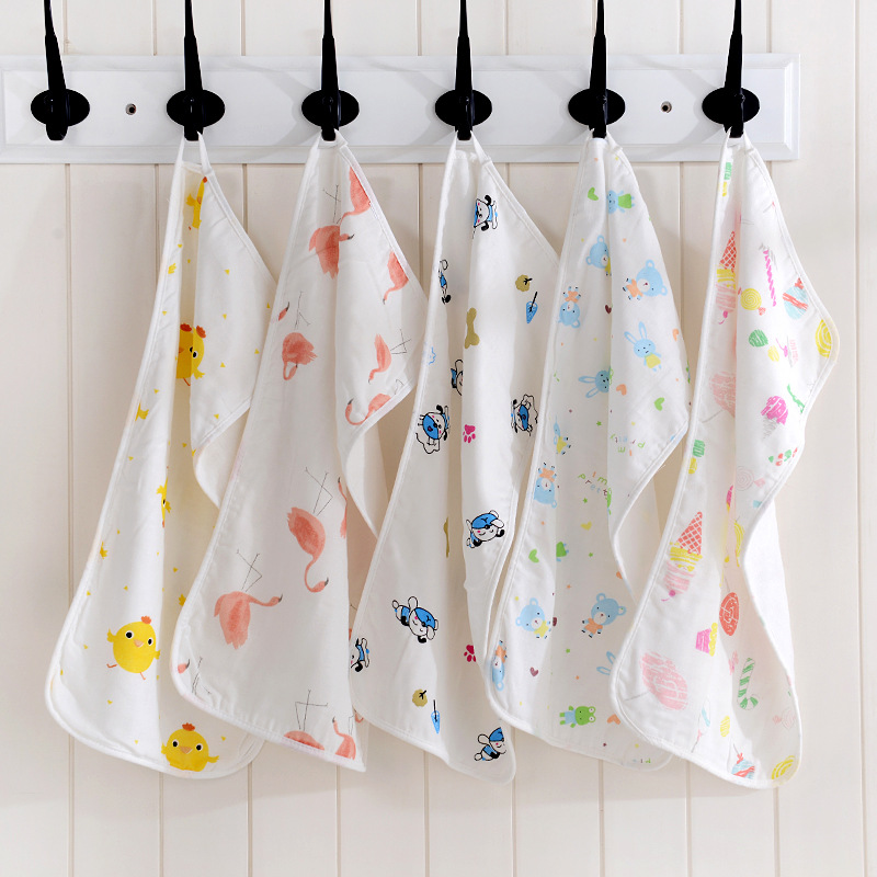 批發兒童竹纖維雙層小毛巾 嬰兒喂奶口水巾寶寶洗臉巾無熒光童巾