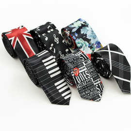 韩版领带男士 印花涤纶小领带 休闲英伦花纹小领带 厂家现货