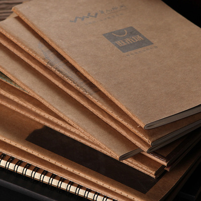 創意文具牛皮紙筆記本定制車線日記本記事本辦公複古本子批發logo