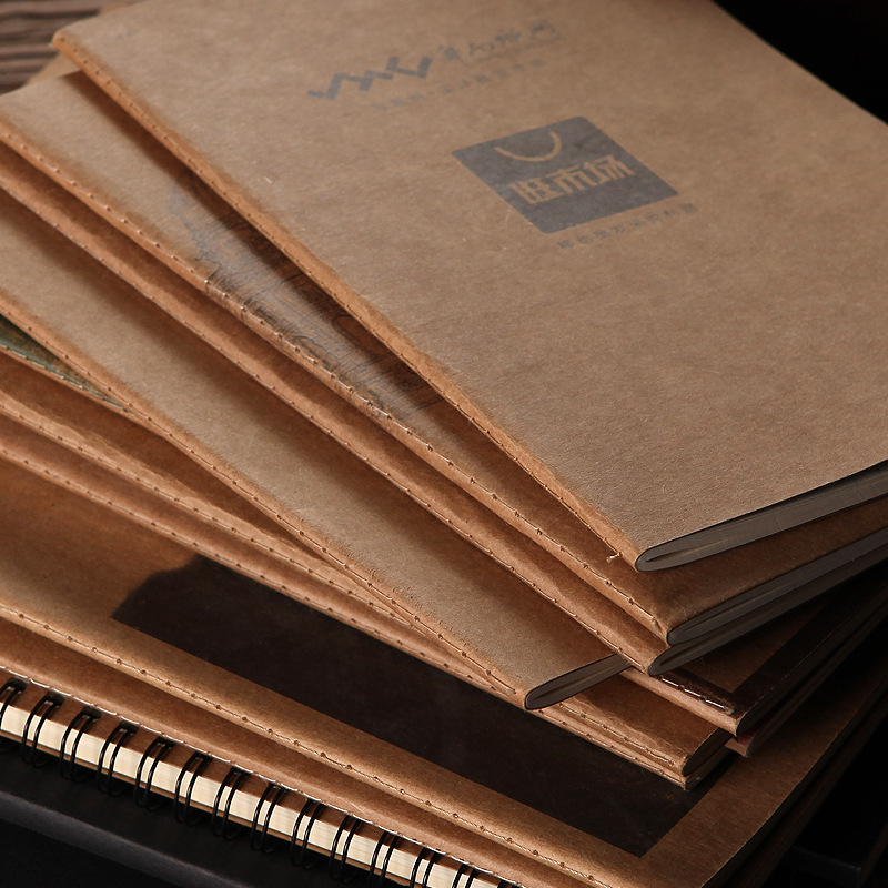創意文具牛皮紙筆記本定制車線日記本記事本辦公複古本子批發logo