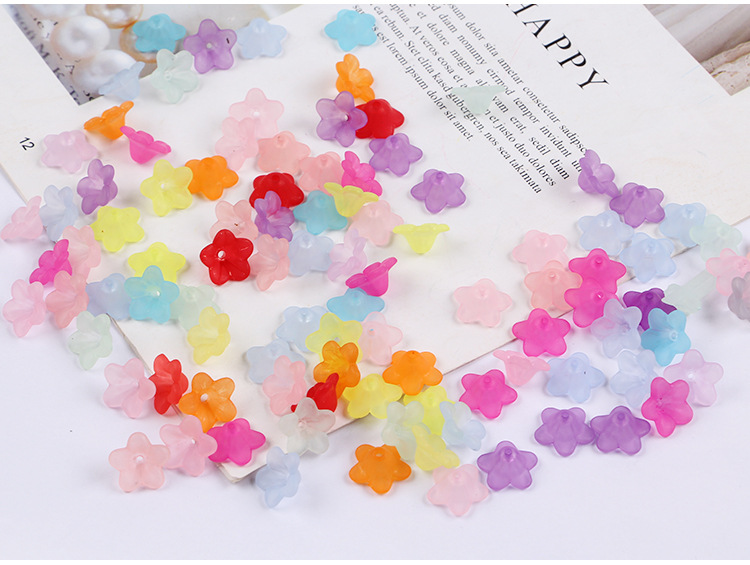 古装发簪手工磨砂花簪子花托 DIY配件饰品材料 塑料亚克力小花朵详情图7