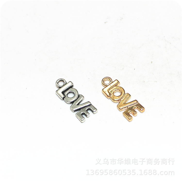 厂家直销 欧美款LOVE 吊坠 DIY手工手链 项链  手机挂件 饰品配件