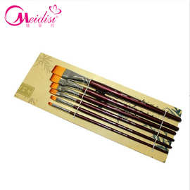 厂家供应彩绘立体画花笔 丙烯绘画彩绘笔 6支装排笔套装 貂毛美甲