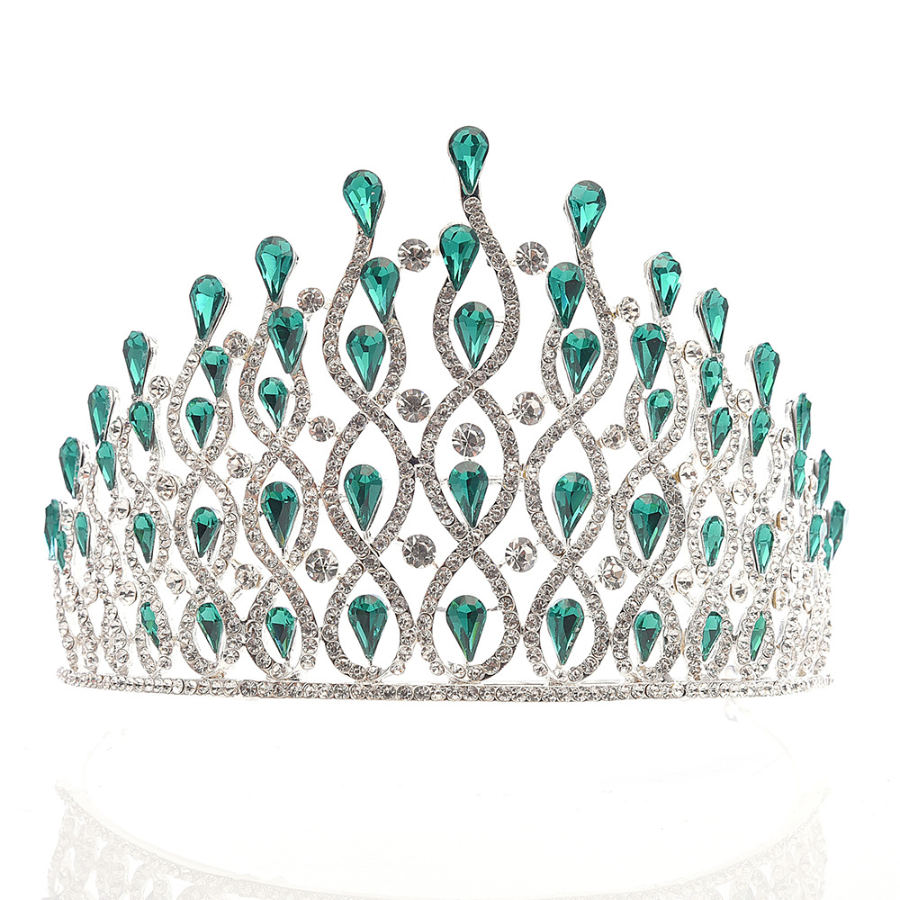 460g Weight Crown Hair Accessories Type Rhinestones Inlay Material 1 Piece Quantity Daily Occasion Alloy Material Water Droplets Pattern Women'S Gender Inlay Design Fashion Style Fashion Water Droplets Alloy Inlay Rhinestones Crown 1 Piece 8