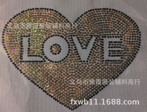 烫图　亮片烫图　LOGO爱心烫图  亮片图案批发