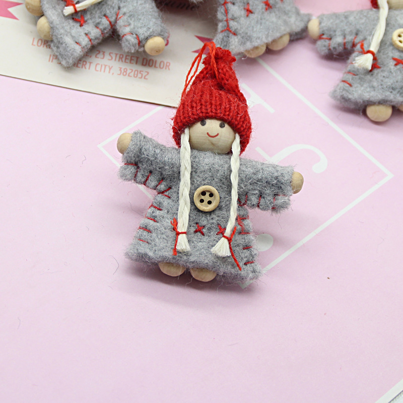 Christmas old man pendant DIY wool felt poking fun finished Cartoon Doll wreath Christmas tree decoration material