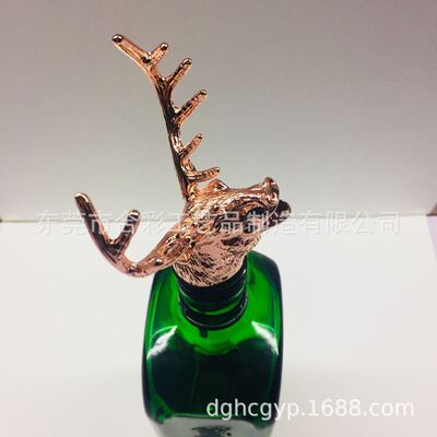 工厂直销玫瑰金色圣鹿野格鹿头红酒洋酒倒酒器酒嘴酒具环保分酒器