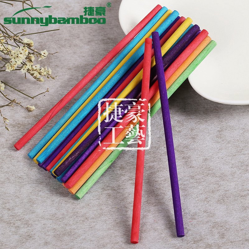 捷豪工艺原木木棒指甲美容签推平棒贴纸推平器彩色实木美甲清洁棒详情图7