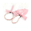 Shiffon headband with bow with pigtail from pearl, Korean style, floral print, diamond encrusted