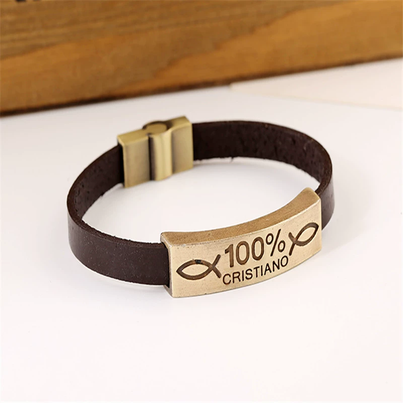 Античная бронзовая металлическая кожаная ретро bracelet, натуральная кожа