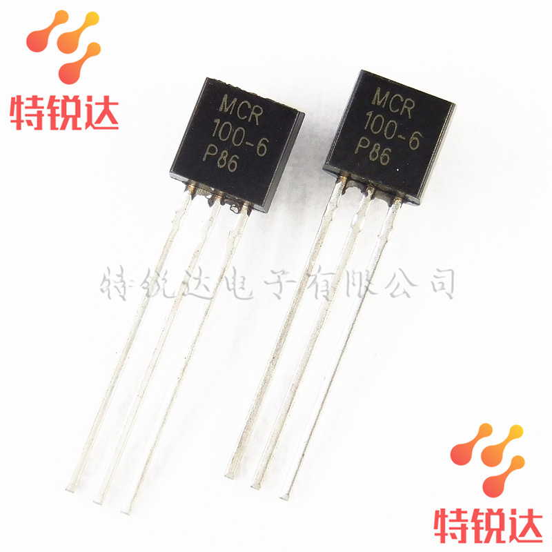 MCR100-6 TO-92直插 1A/600V 单向可控硅三极管 CJ/长电原装