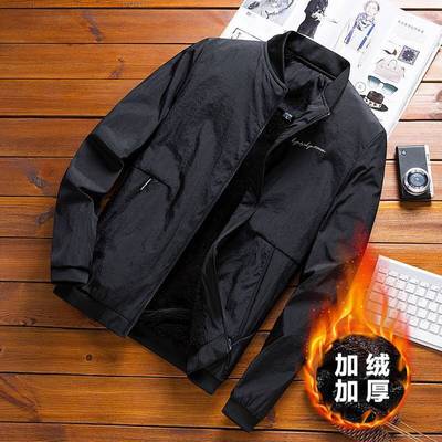 男式新品立领棒球服夹克新款帅气青年秋冬季外套时尚休闲人头刺绣