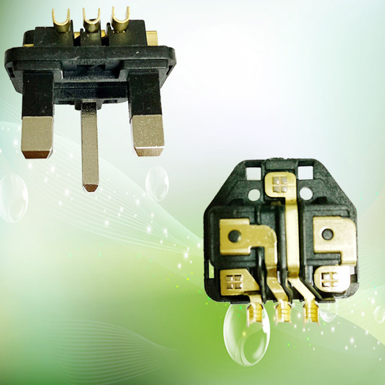 【源头厂家】大英式注塑插头内架 成型BS头 英国铜插头 三极插头