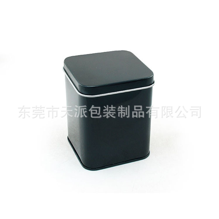 黑色花茶包装铁罐定制 方形花茶马口铁铁罐 天地盖花茶铁皮罐工厂