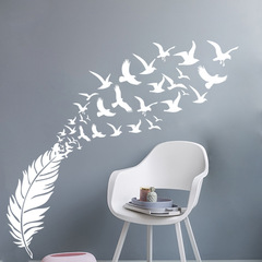FX1005 Creative Feathered Bird Home Decor Wall Decal Vinyl Wall Sticker