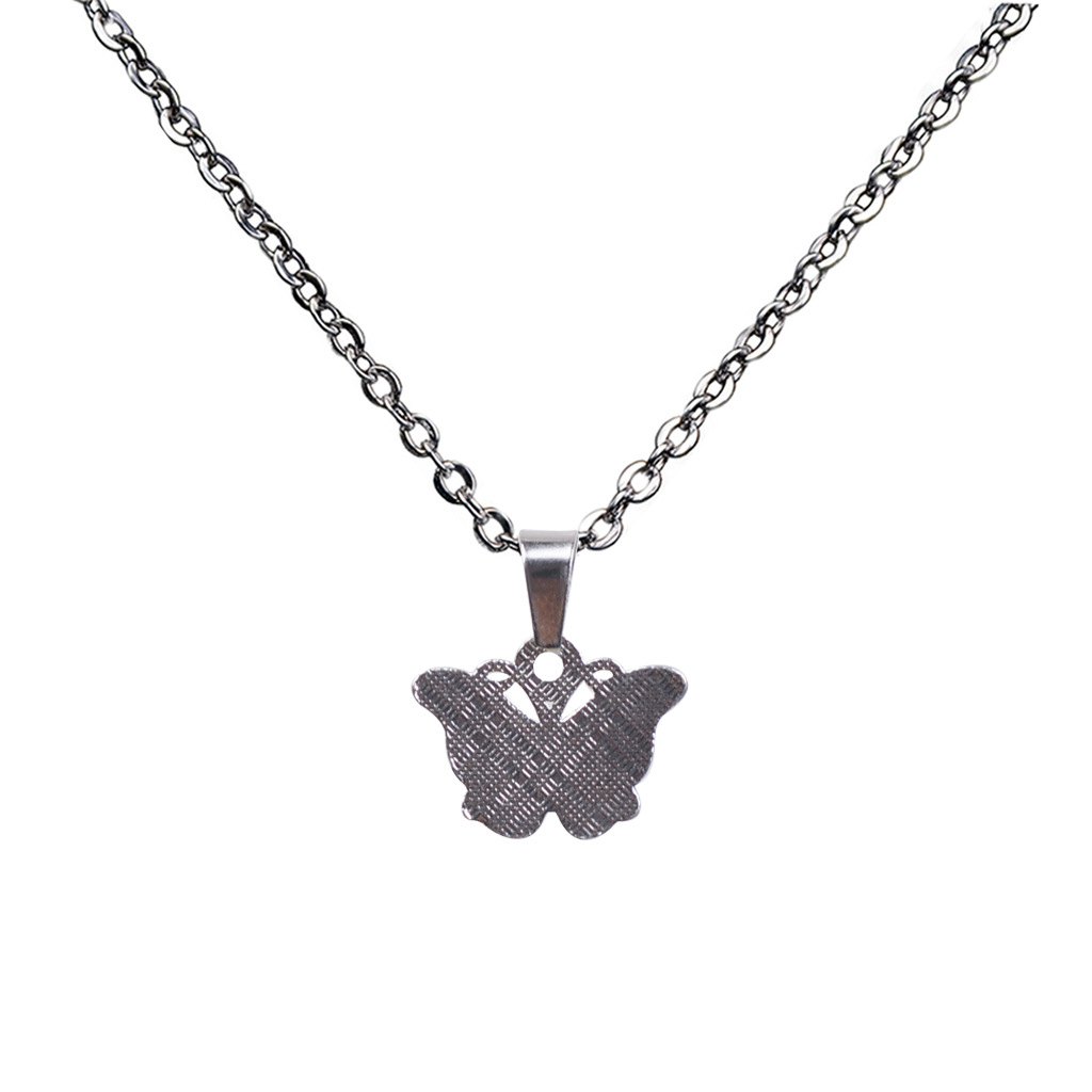 Cute Little Butterfly Pendant Stainless Steel Necklace display picture 11