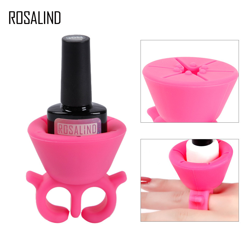 新品推荐 3色可选美甲戒指指甲油瓶底座 甲油底托 硅胶指甲油套
