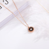 Necklace stainless steel, golden chain, short accessory, decorations, pendant, does not fade, pink gold, Japanese and Korean, South Korea, simple and elegant design