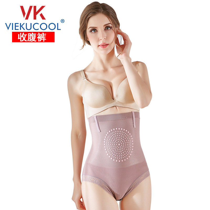 W103女士高腰塑身收腹裤 透气美体蕾丝花边三角裤 塑身美体女内裤|ru