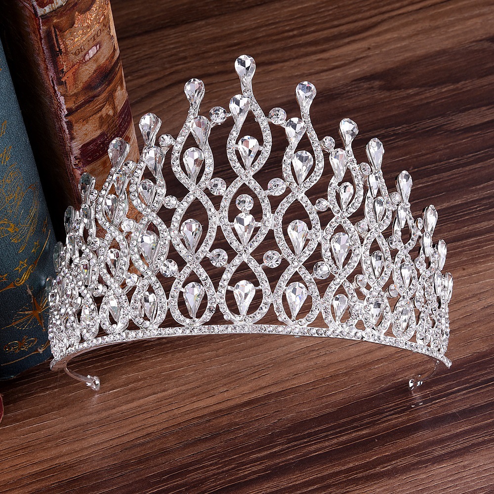 460g Weight Crown Hair Accessories Type Rhinestones Inlay Material 1 Piece Quantity Daily Occasion Alloy Material Water Droplets Pattern Women'S Gender Inlay Design Fashion Style Fashion Water Droplets Alloy Inlay Rhinestones Crown 1 Piece 无