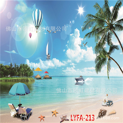 厂家生产 竹木纤维3D背景画 竹木纤维集成墙板吊顶玄关床头背景|ms