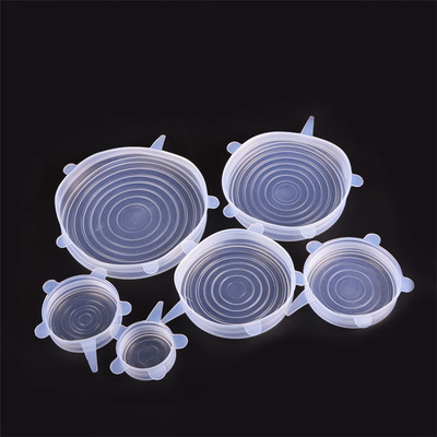 Food grade silica gel transparent seal up Lids 6 sets Refrigerator vacuum stretching silica gel Wangai stretch lid
