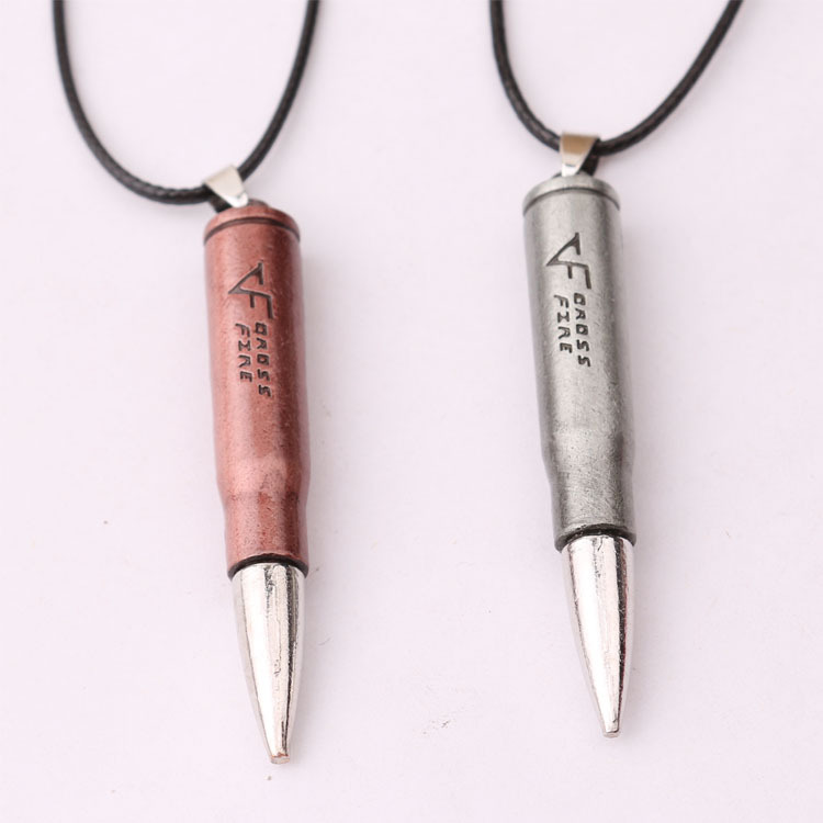 Fashionable Personalized Bullet Necklace for Men and Women Lovers Letter Creative Collar Chain Pendant Initial Jewelry_voghion.com