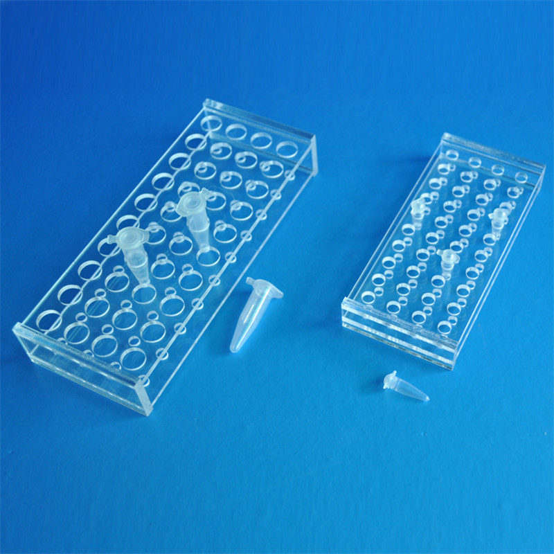 专业定制0.2/0.5/1.5/5ml离心管 40孔/ 96孔有机玻璃离心管架