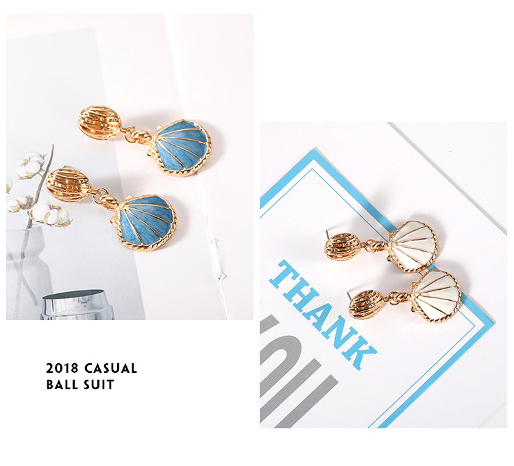 Daily Occasion 1 Pair Simple Style Shell Plating Alloy Drop Earrings