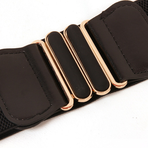 Women's versatile elastic decorative wide girdle with down jacket dress belt simple elastic wide girdle for women wholesale
