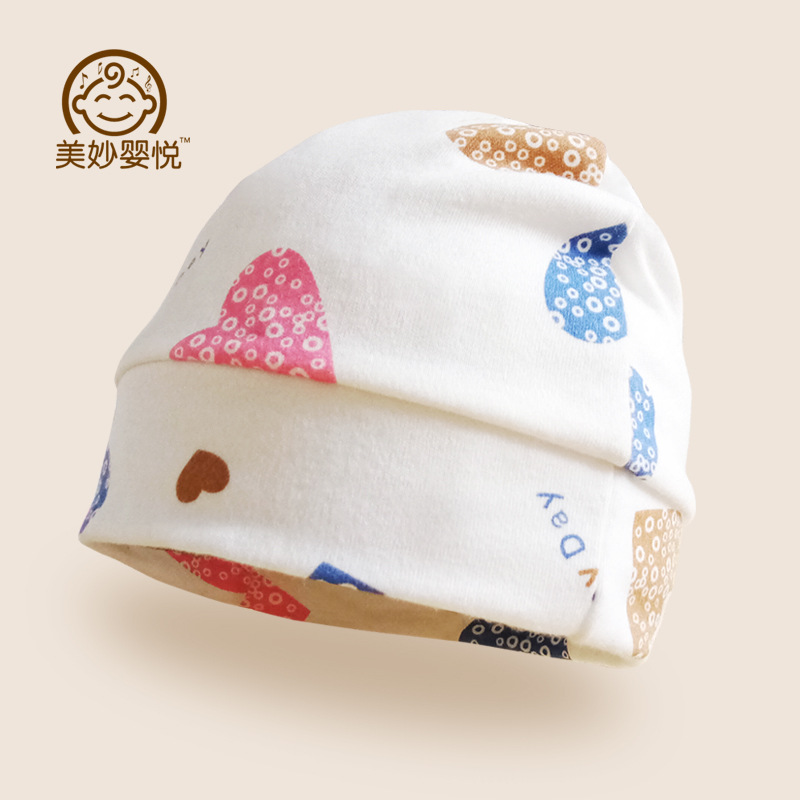 Korean Edition Explosive money baby Tire cap baby pure cotton Socket Hat newborn children lovely Cartoon printing Knitted hat