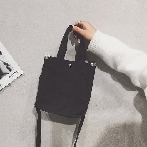 Japanese Korean version of ins college style soft girl student canvas portable shoulder bag female Harajuku ulzzang crossbody bag trendy
