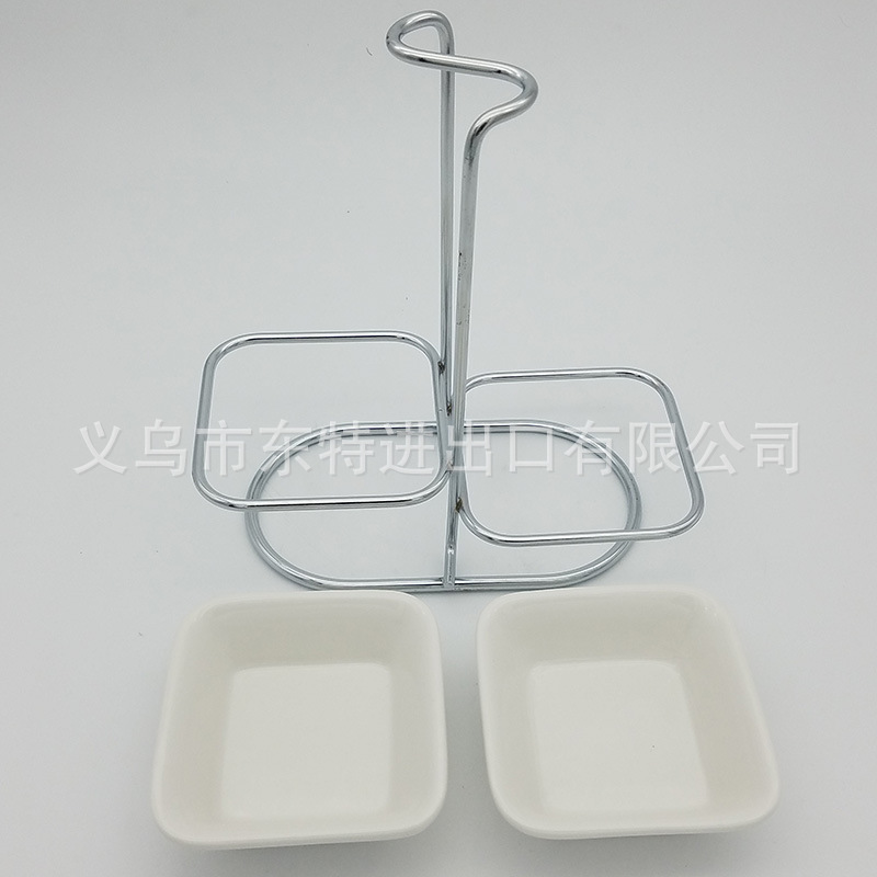 Factory direct sales of iron wire soup spoon racks, ceramic bowls, hot pot spoon racks, household soup spoon racks, facing away from ceramic spoon racks detail image 9