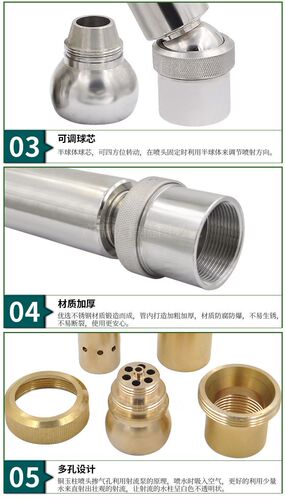 All copper stainless steel jade column nozzle rockery fountain landscape nozzle square music fountain nozzle 1 inch 1.5 inch