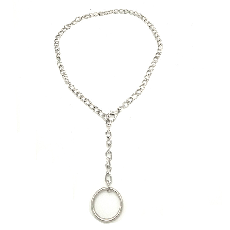 欧美金属链条项链个性夸张朋克街拍夜店锁骨链圆环街舞项圈颈链