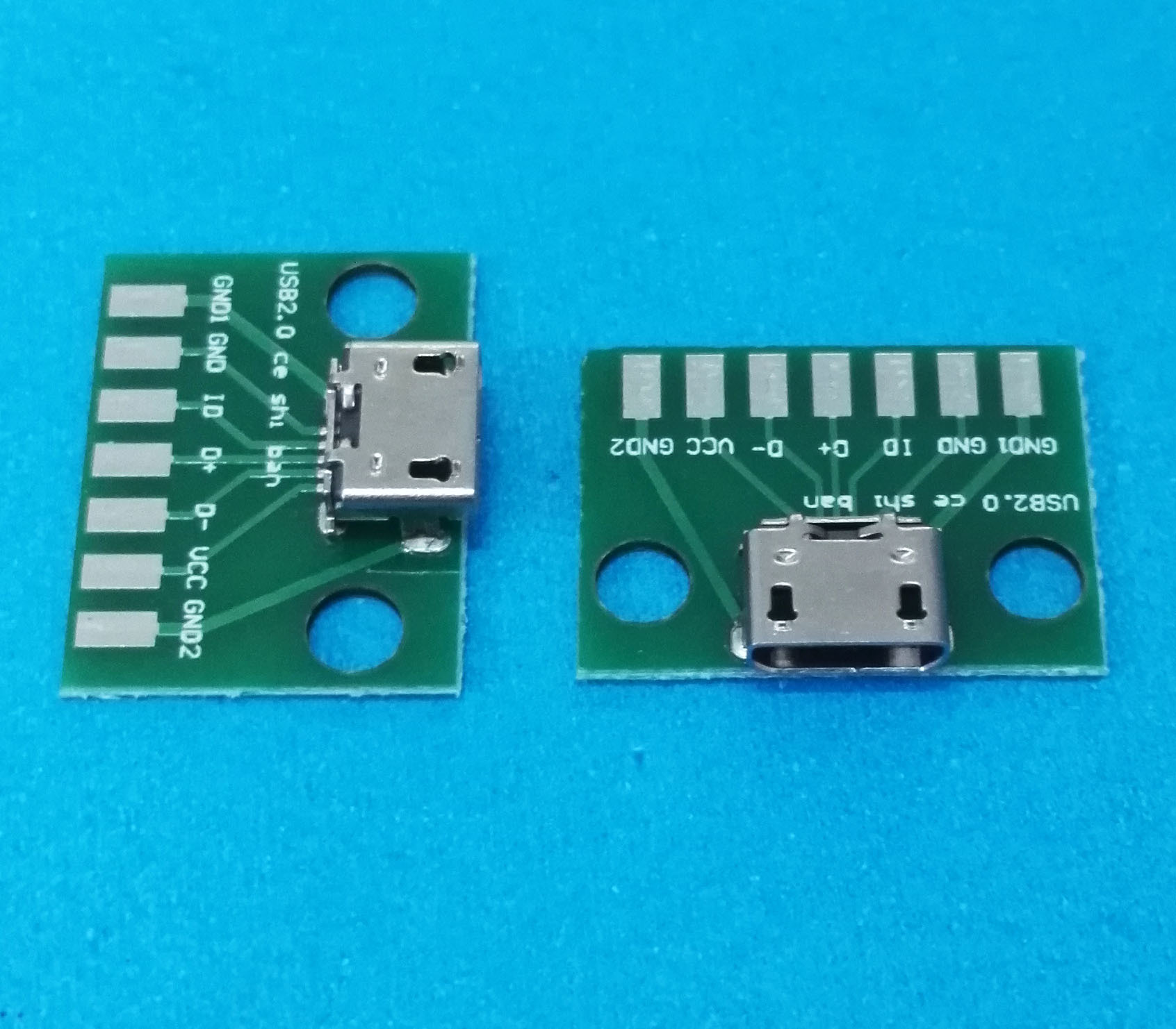 原厂供应MICRO USB5P充电线测试板 MICRO USB5P母座带PCB测试板