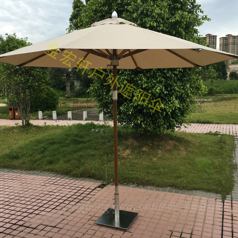 Spanish Outdoor Sunshade Wooden Umbrella Indonesian Double-Layer Middle Column Wooden Umbrella Double Top Straight Rod Outdoor Sun Umbrella Large