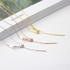 s925純銀diy項鍊製作配件 手工十字穿心鏈 可調節硅膠穿珠子鏈子