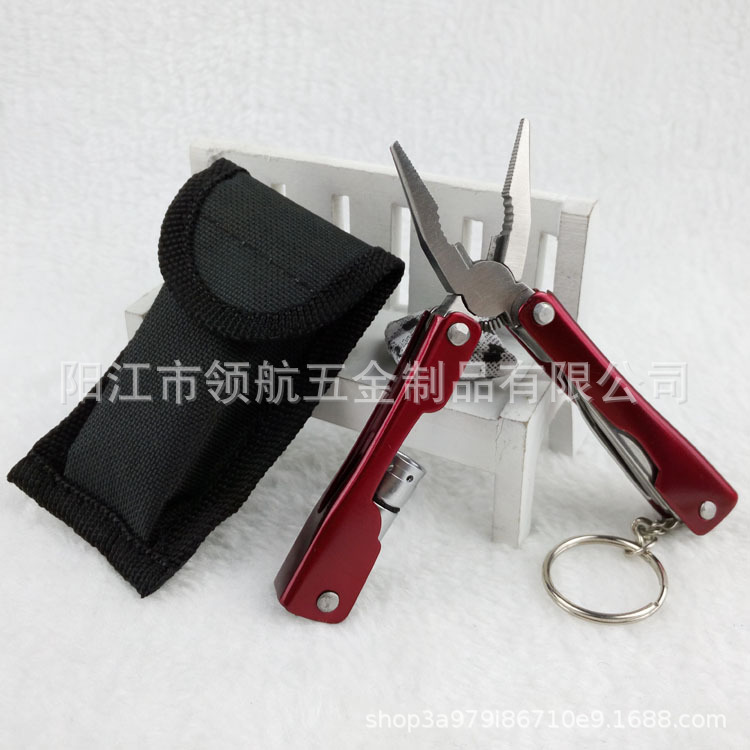 迷你多功能折叠到钳 户外野外工具组合钳子 带灯不锈钢钳子