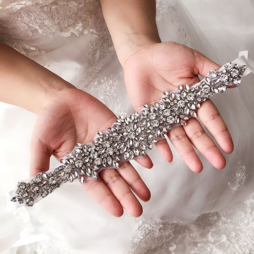 Handmade diamond belt for bride Luxury rhinestone bridesmaid dress girdle  photos shooting ribbon bling sashes