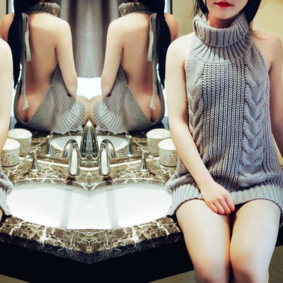 日本情趣内衣女 露背针织性感毛衣角色扮演激情套装诱惑游戏装