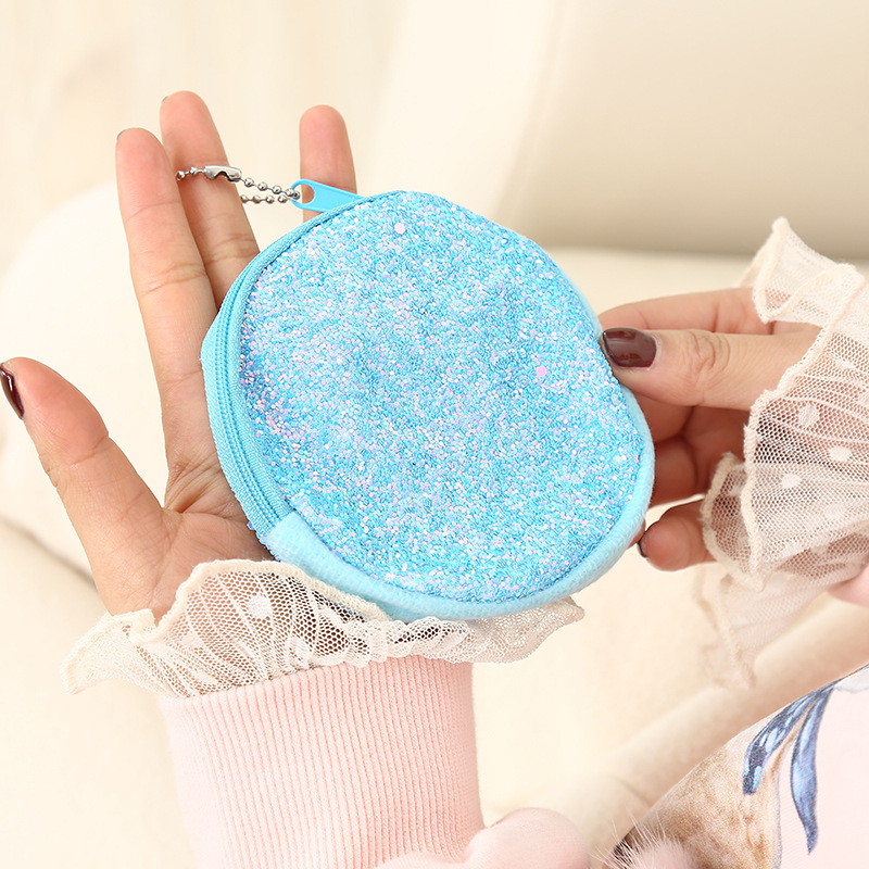 New Creative Round Sequins Cartoon Coin Purse Headphone Storage Bag 10.5*10.5 display picture 4