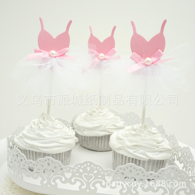 lovely Yarn skirt Inserted card birthday Wedding Cake Wedding dress originality Dessert Exhibition Wedding Wedding