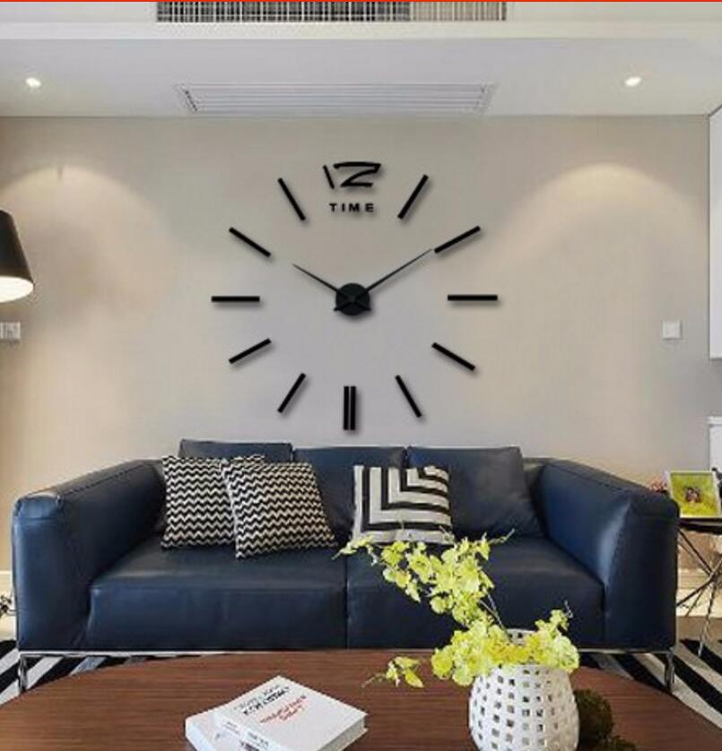 Reloj de pared de espejo EVA de gran tamaño, reloj silencioso de acrílico DIY de moda creativa, venta al por mayor en stock