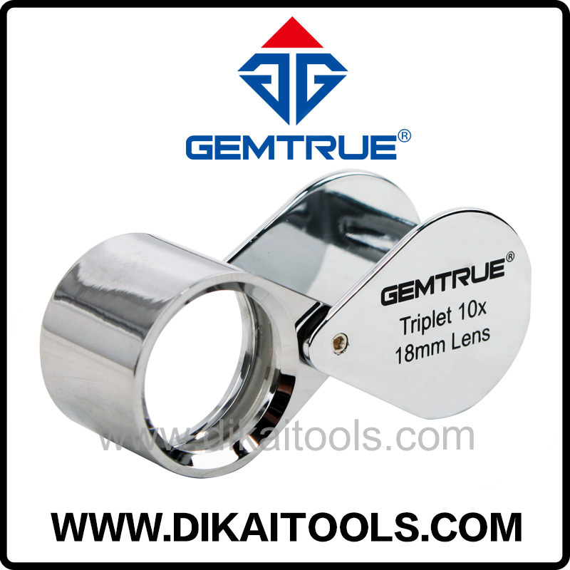 18MM光学珠宝钻石首饰放大镜便携阅读 铬色放大镜宝石放大镜