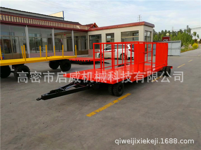 前后围栏拖车 厂家    30吨平板拖车 重型物流台车厂家供应