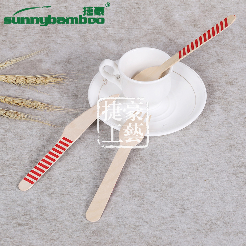 New cute printed disposable knives, forks and spoons, portable disposable tableware for travel, wholesale of wooden knives, forks and spoons for restaurants detail image 9